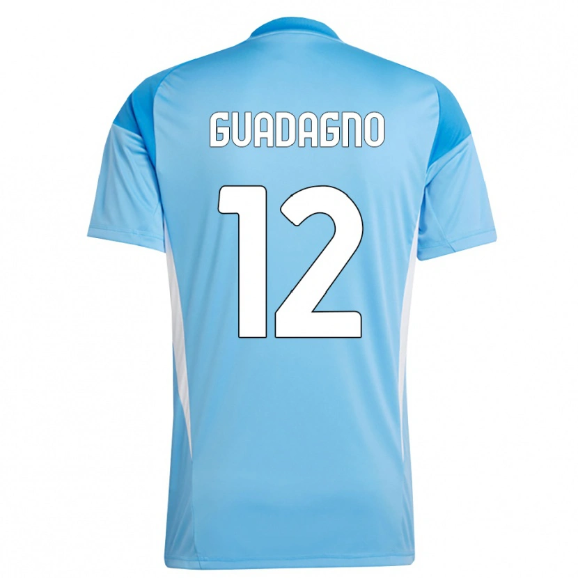 Danxen Mulher Johan Guadagno #12 Branco Azul Céu Camisola Guarda-Redes 2025/26 Camisa