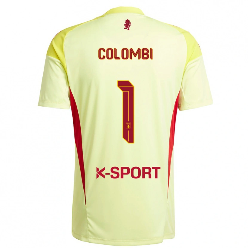 Danxen Mulher Simone Colombi #1 Amarelo Claro Vermelho Camisola Guarda-Redes 2025/26 Camisa