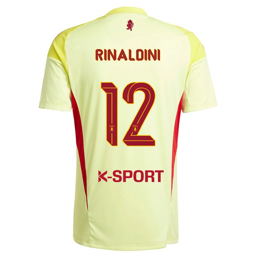 Danxen Mulher Ruben Rinaldini #12 Amarelo Claro Vermelho Camisola Guarda-Redes 2025/26 Camisa
