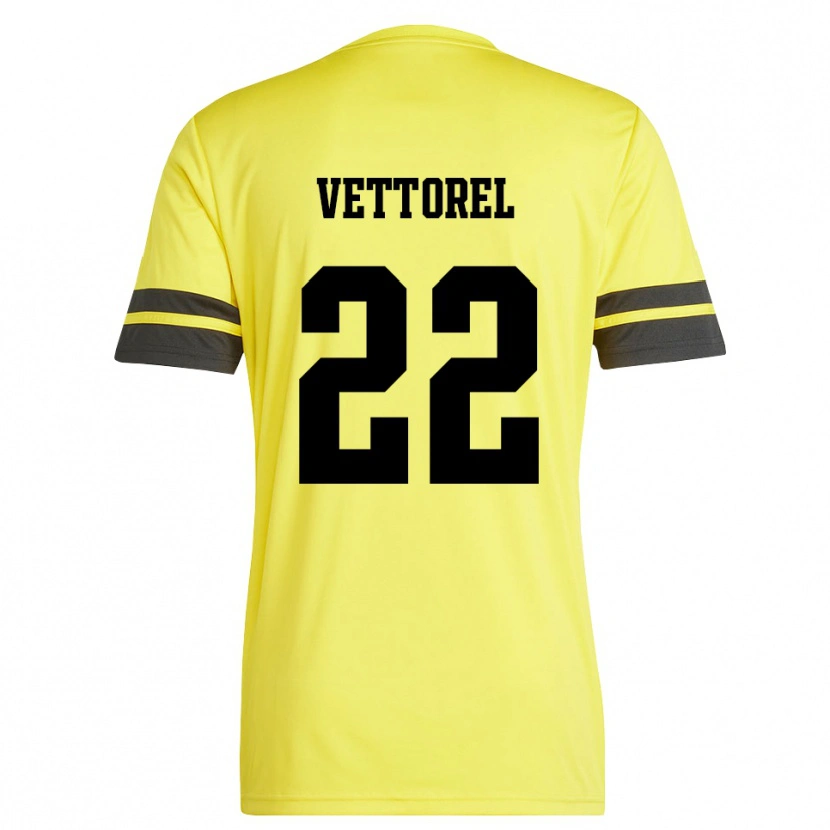 Danxen Mulher Thomas Vettorel #22 Amarelo Preto Camisola Guarda-Redes 2025/26 Camisa