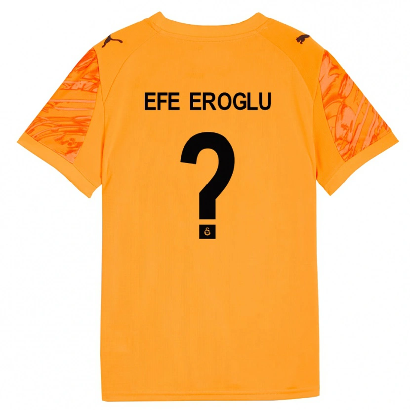Danxen Mulher Cem Efe Eroğlu #0 Preto Laranja Escuro Camisola Guarda-Redes 2025/26 Camisa