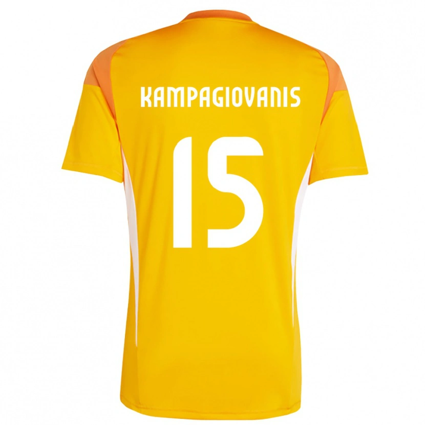 Danxen Mulher Anastasios Kampagiovanis #15 Laranja Branco Camisola Guarda-Redes 2025/26 Camisa