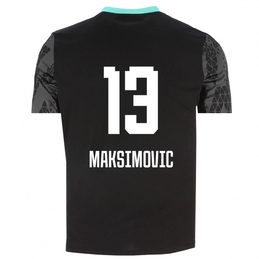 Danxen Mulher Filip Maksimovic #13 Preto Cinza Escuro Camisola Guarda-Redes 2025/26 Camisa