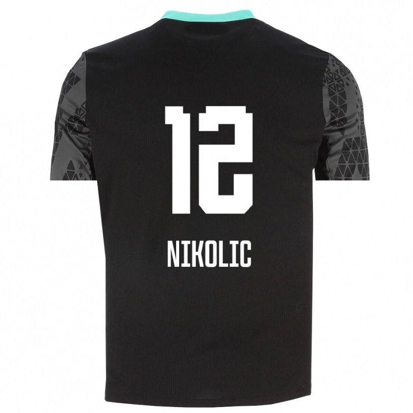 Danxen Mulher Uros Nikolic #12 Preto Cinza Escuro Camisola Guarda-Redes 2025/26 Camisa