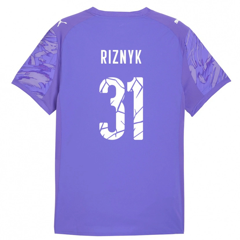 Danxen Mulher Dmytro Riznyk #31 Roxo Lilás Camisola Guarda-Redes 2025/26 Camisa
