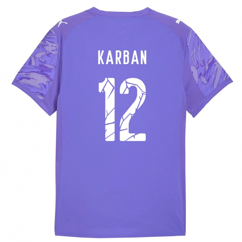 Danxen Mulher Yevheniia Karban #12 Roxo Lilás Camisola Guarda-Redes 2025/26 Camisa