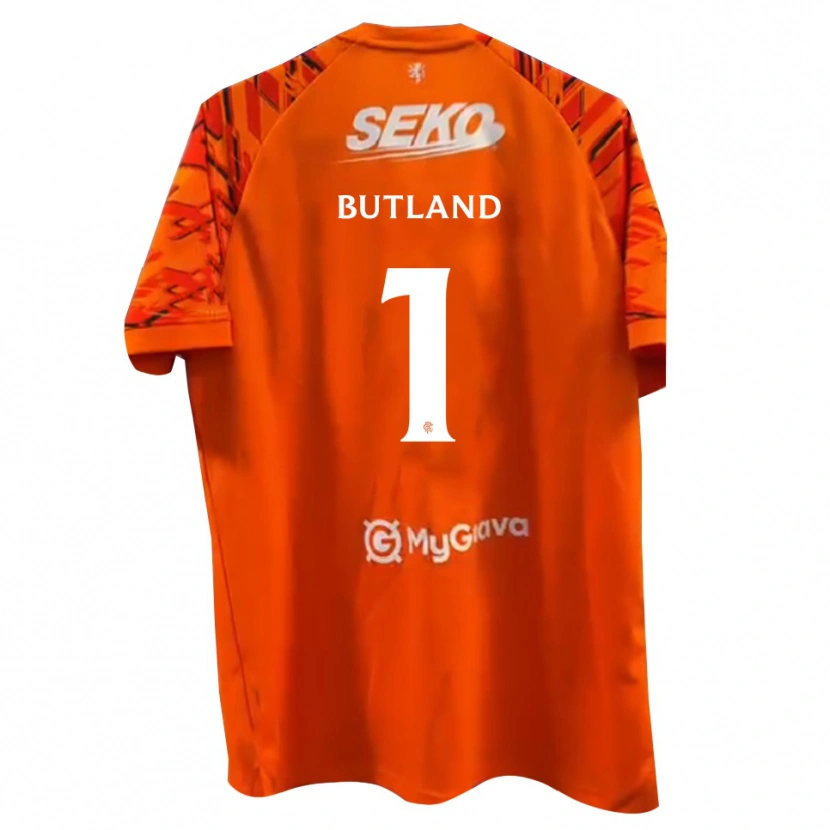 Danxen Mulher Jack Butland #1 Branco Laranja Camisola Guarda-Redes 2025/26 Camisa