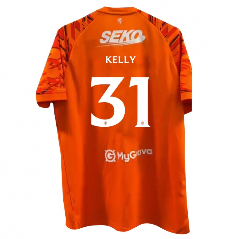 Danxen Mulher Liam Kelly #31 Branco Laranja Camisola Guarda-Redes 2025/26 Camisa