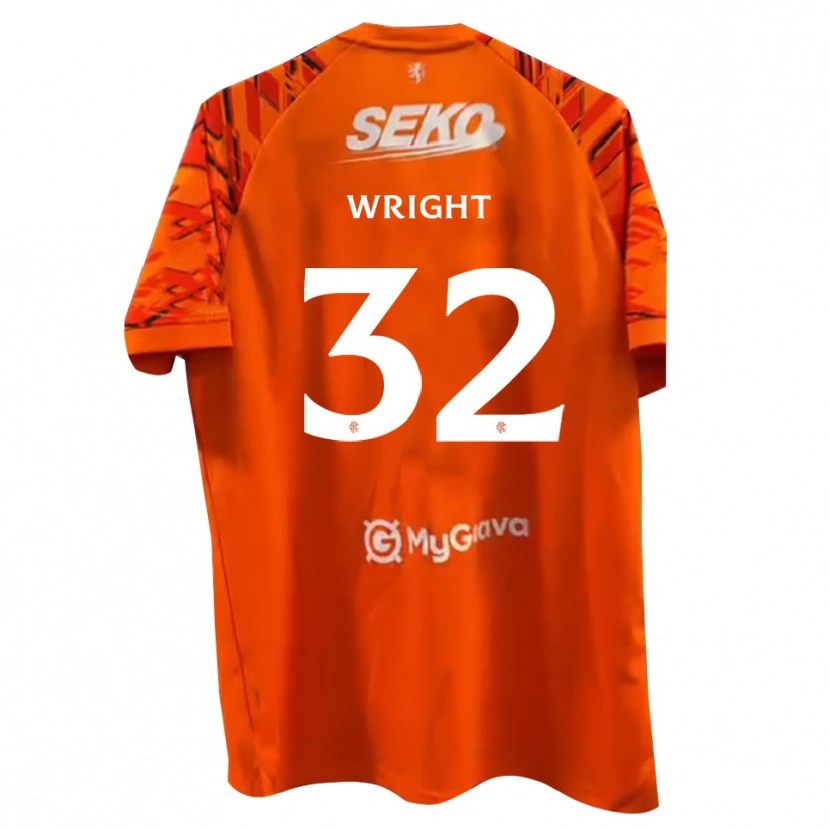 Danxen Mulher Kieran Wright #32 Branco Laranja Camisola Guarda-Redes 2025/26 Camisa