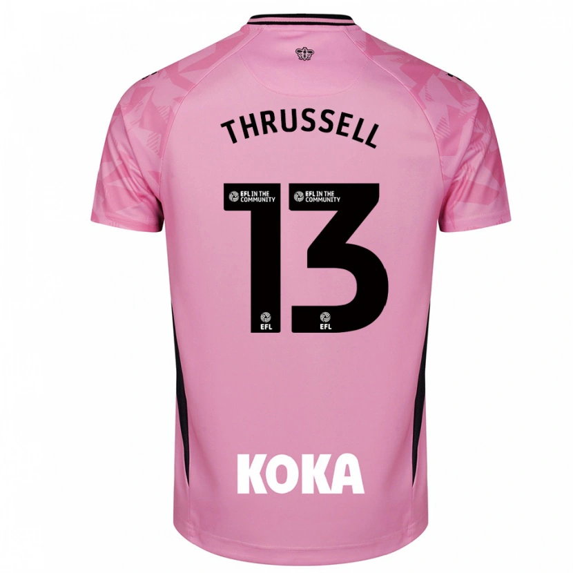 Danxen Mulher Sebastian Thrussell #13 Preto Rosa Claro Camisola Guarda-Redes 2025/26 Camisa