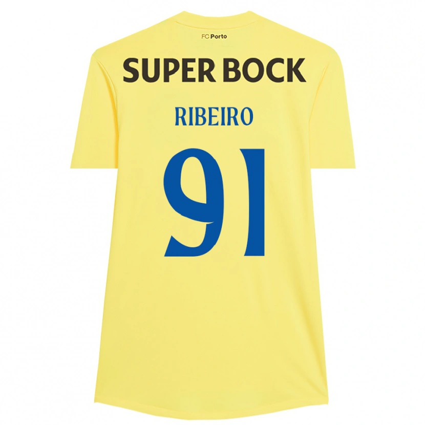 Danxen Mulher Gonçalo Ribeiro #91 Amarelo Claro Preto Camisola Guarda-Redes 2025/26 Camisa