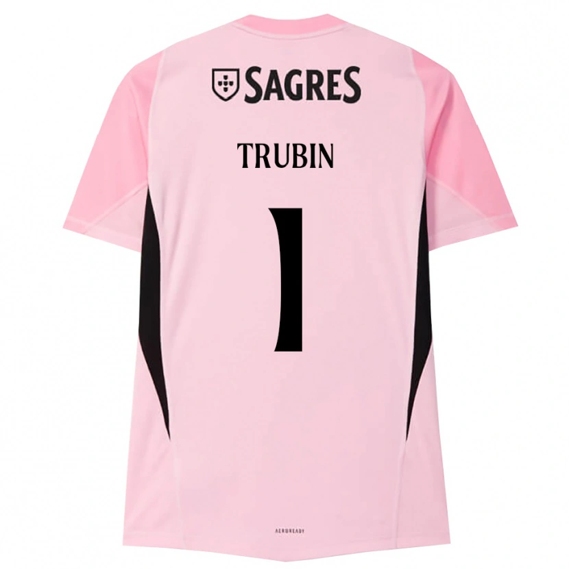 Danxen Mulher Anatoliy Trubin #1 Rosa Preto Camisola Guarda-Redes 2025/26 Camisa