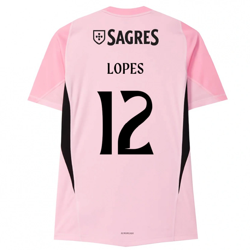 Danxen Mulher Leonardo Lopes #12 Rosa Preto Camisola Guarda-Redes 2025/26 Camisa