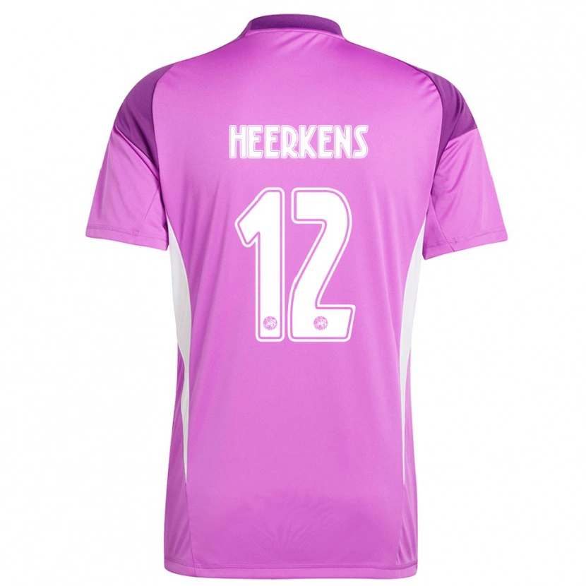 Danxen Mulher Joeri Heerkens #12 Roxo Claro Branco Camisola Guarda-Redes 2025/26 Camisa