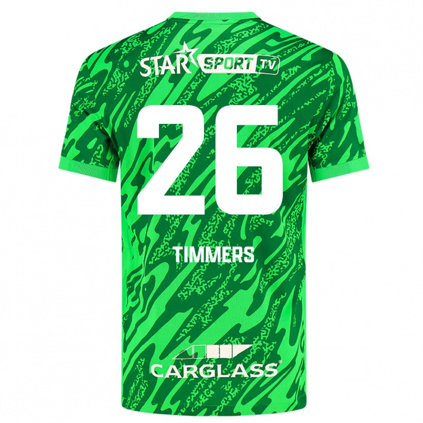 Danxen Mulher Sebastiaan Timmers #26 Verde Escuro Branco Camisola Guarda-Redes 2025/26 Camisa