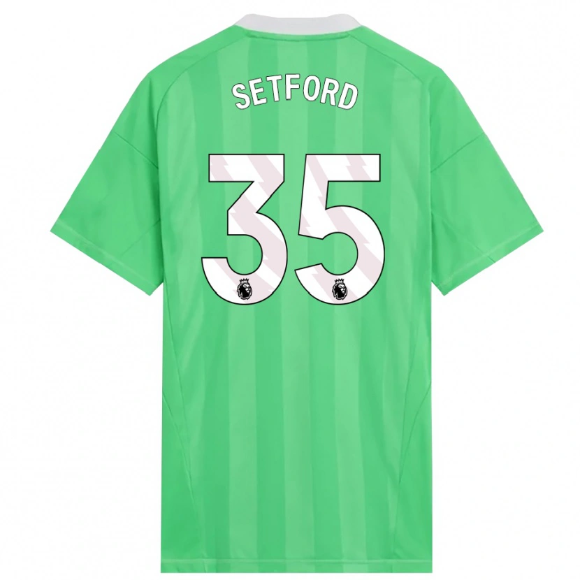 Danxen Mulher Tommy Setford #35 Verde Claro Branco Camisola Guarda-Redes 2025/26 Camisa