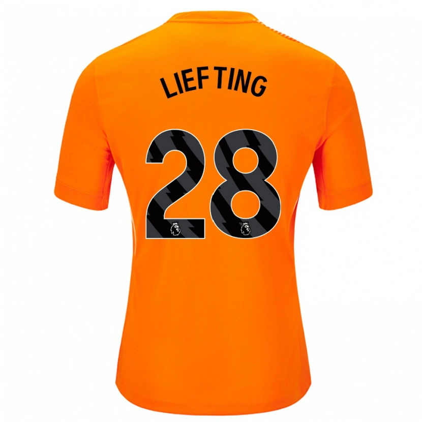 Danxen Mulher Femke Liefting #28 Laranja Preto Camisola Guarda-Redes 2025/26 Camisa