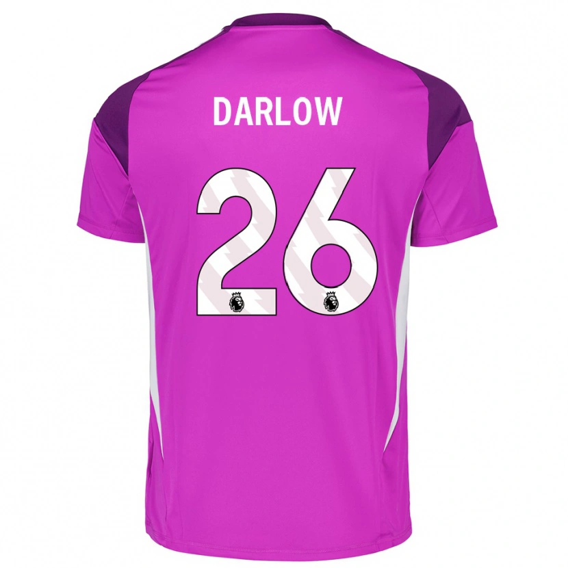 Danxen Mulher Karl Darlow #26 Roxo Branco Camisola Guarda-Redes 2025/26 Camisa
