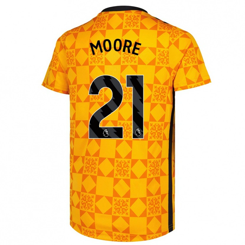 Danxen Mulher Simon Moore #21 Amarelo Preto Camisola Guarda-Redes 2025/26 Camisa