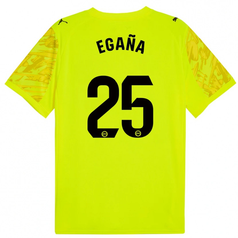 Danxen Mulher Eider Egaña #25 Amarelo Preto Camisola Guarda-Redes 2025/26 Camisa