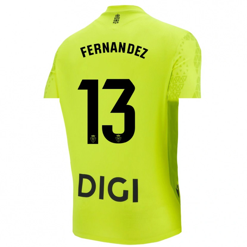 Danxen Mulher Aitor Fernández #13 Verde Fluorescente Camisola Guarda-Redes 2025/26 Camisa