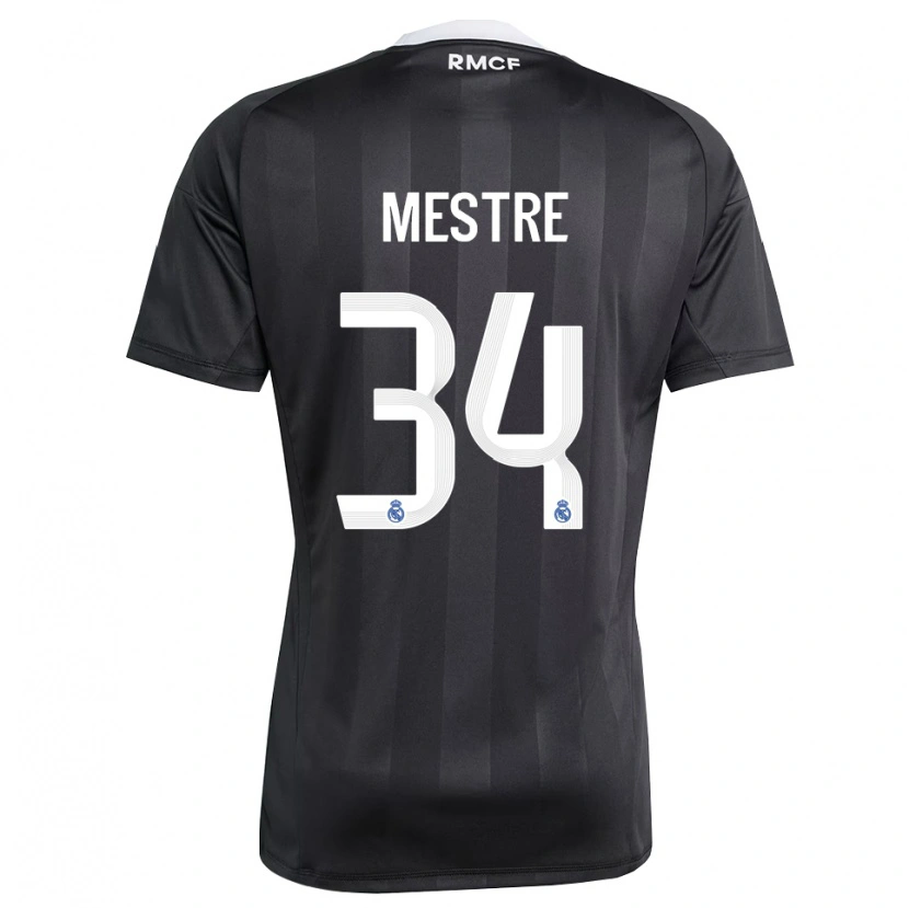 Danxen Mulher Sergio Mestre #34 Preto Branco Camisola Guarda-Redes 2025/26 Camisa