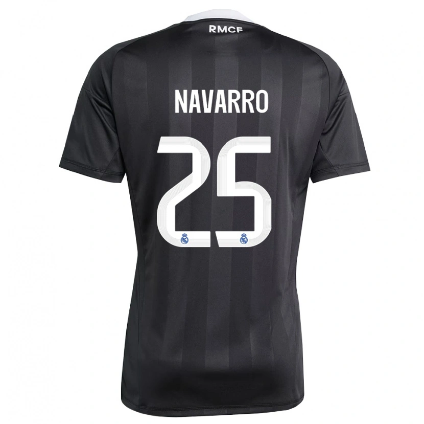 Danxen Mulher Javier Navarro #25 Preto Branco Camisola Guarda-Redes 2025/26 Camisa