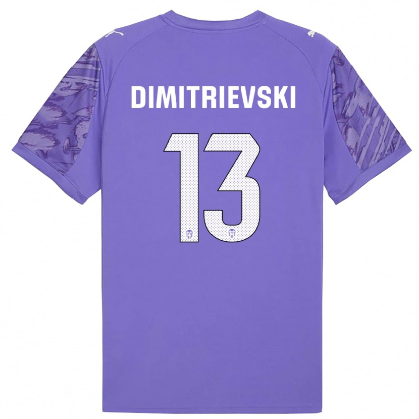 Danxen Mulher Stole Dimitrievski #13 Lilás Branco Camisola Guarda-Redes 2025/26 Camisa