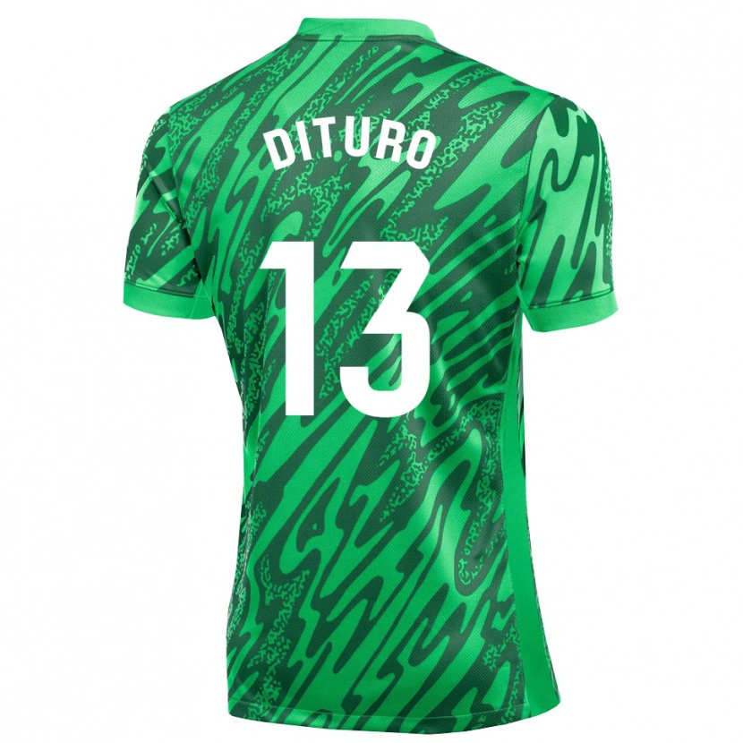 Danxen Mulher Matías Dituro #13 Verde Escuro Branco Camisola Guarda-Redes 2025/26 Camisa