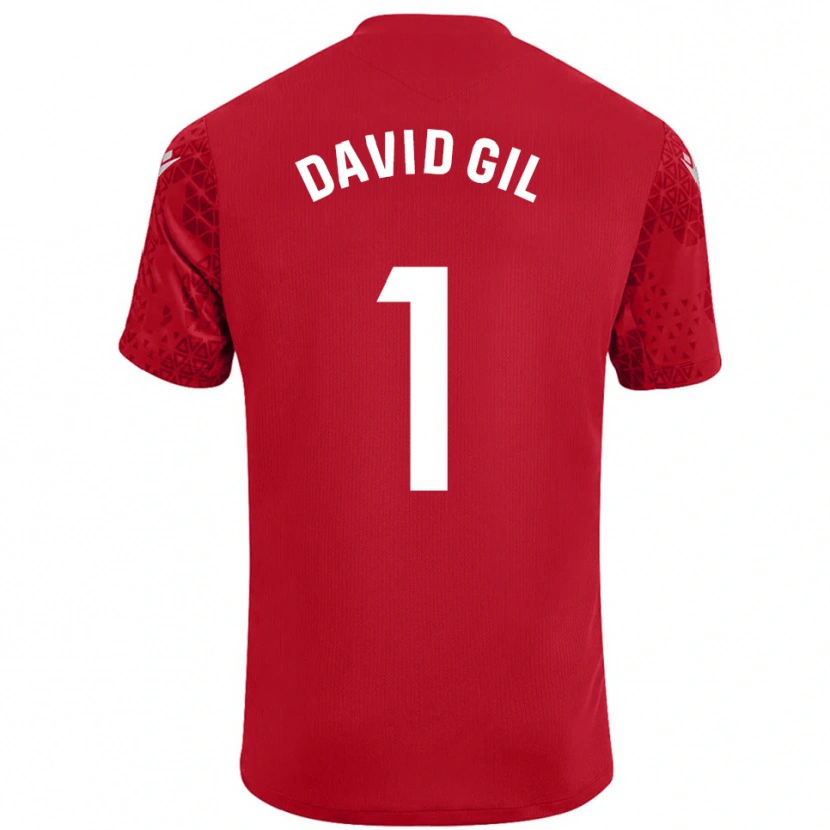 Danxen Mulher David Gil #1 Vermelho Branco Camisola Guarda-Redes 2025/26 Camisa