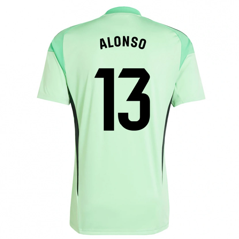 Danxen Mulher Maikel Alonso #13 Verde Claro Preto Camisola Guarda-Redes 2025/26 Camisa