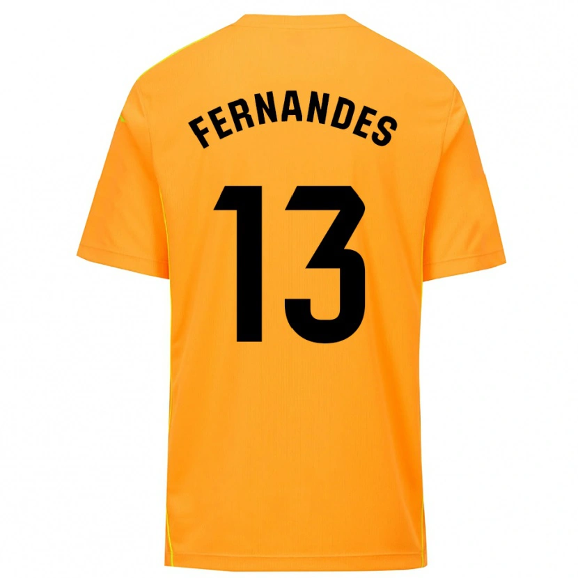 Danxen Mulher Guilherme Fernandes #13 Laranja Preto Camisola Guarda-Redes 2025/26 Camisa