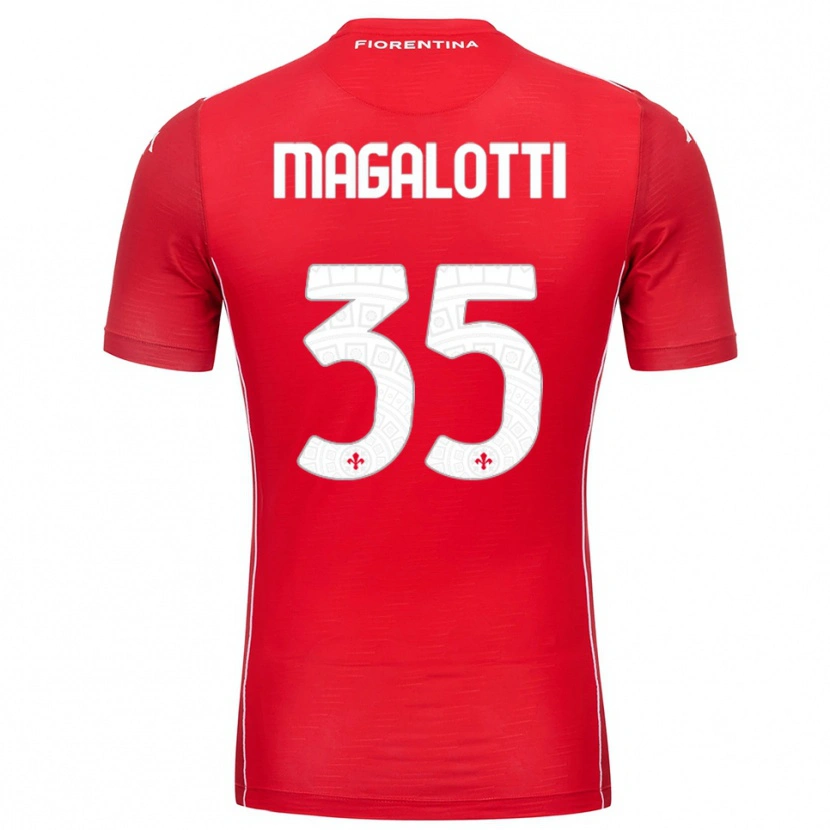 Danxen Mulher Mattia Magalotti #35 Branco Vermelho Camisola Guarda-Redes 2025/26 Camisa