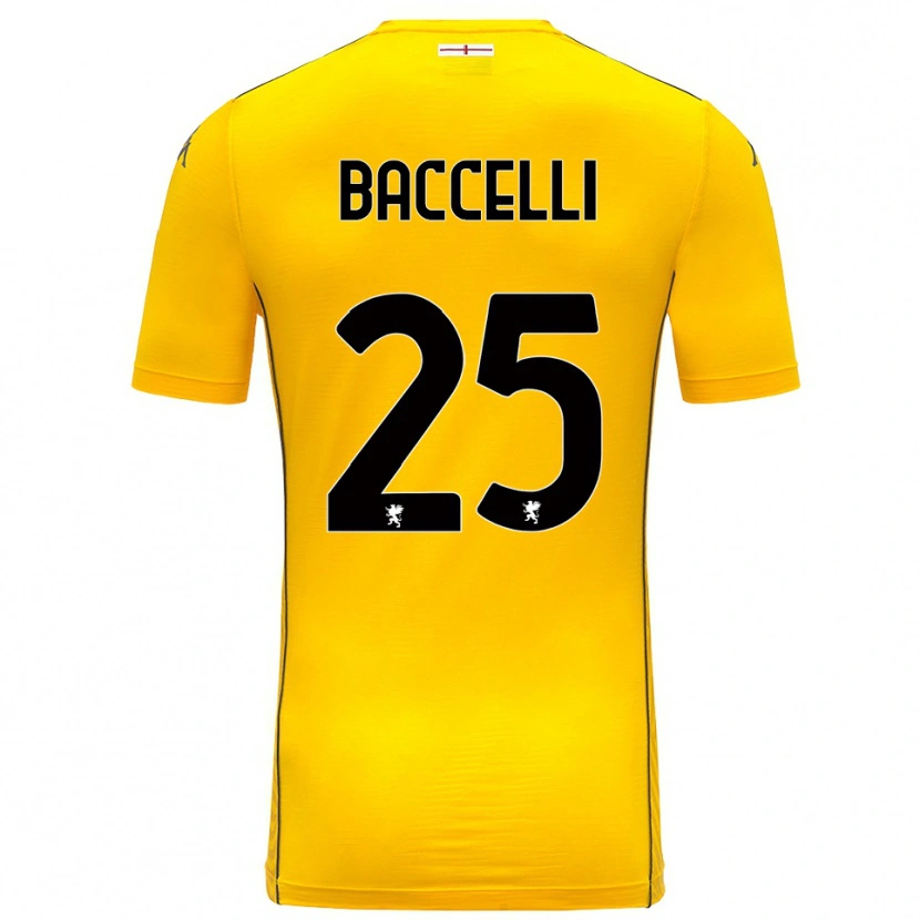 Danxen Mulher Pietro Baccelli #25 Amarelo Escuro Preto Camisola Guarda-Redes 2025/26 Camisa