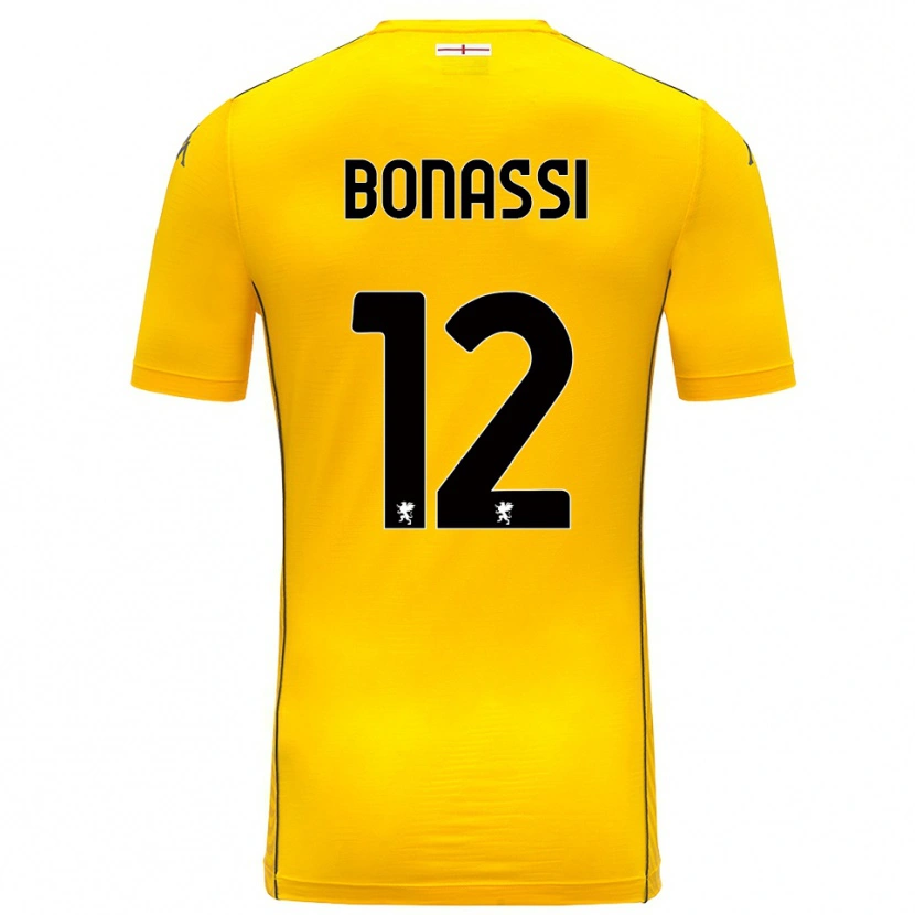 Danxen Mulher Lorenzo Bonassi #12 Amarelo Escuro Preto Camisola Guarda-Redes 2025/26 Camisa