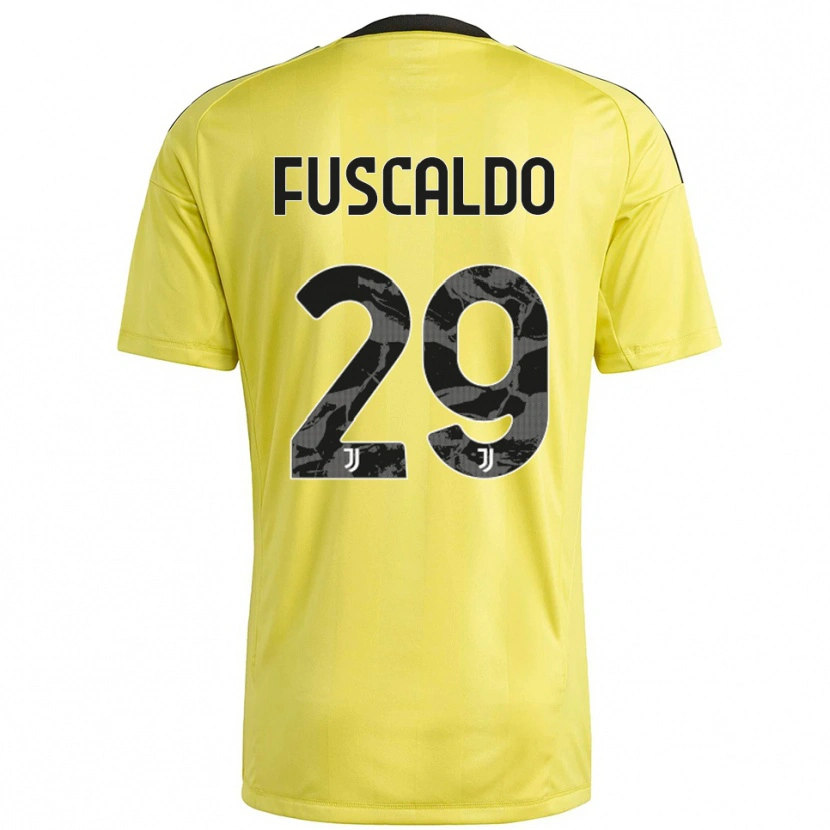 Danxen Mulher Matteo Fuscaldo #29 Branco Amarelo Camisola Guarda-Redes 2025/26 Camisa