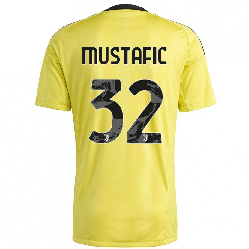 Danxen Mulher Emma Mustafic #32 Branco Amarelo Camisola Guarda-Redes 2025/26 Camisa