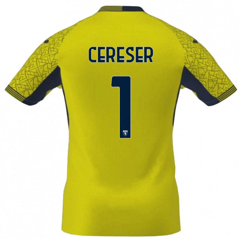 Danxen Mulher Francesco Cereser #1 Preto Amarelo Camisola Guarda-Redes 2025/26 Camisa