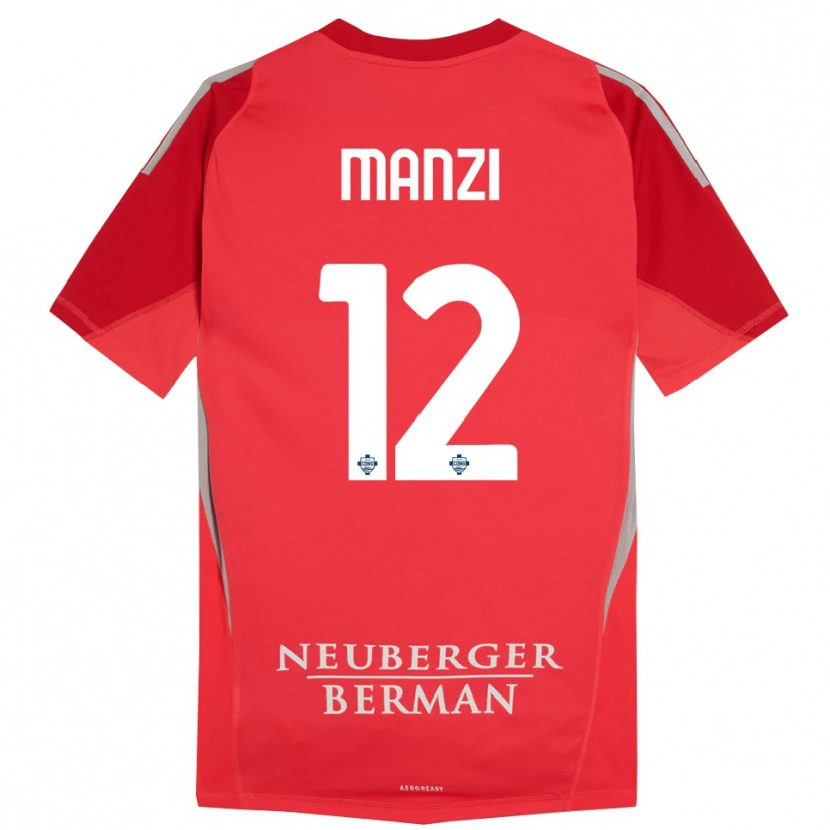 Danxen Mulher Federico Manzi #12 Cinza Vermelho Camisola Guarda-Redes 2025/26 Camisa