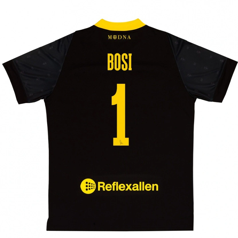 Danxen Mulher Matteo Bosi #1 Preto Amarelo Camisola Guarda-Redes 2025/26 Camisa