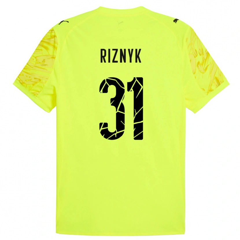 Danxen Mulher Dmytro Riznyk #31 Verde Amarelo Camisola Guarda-Redes 2025/26 Camisa