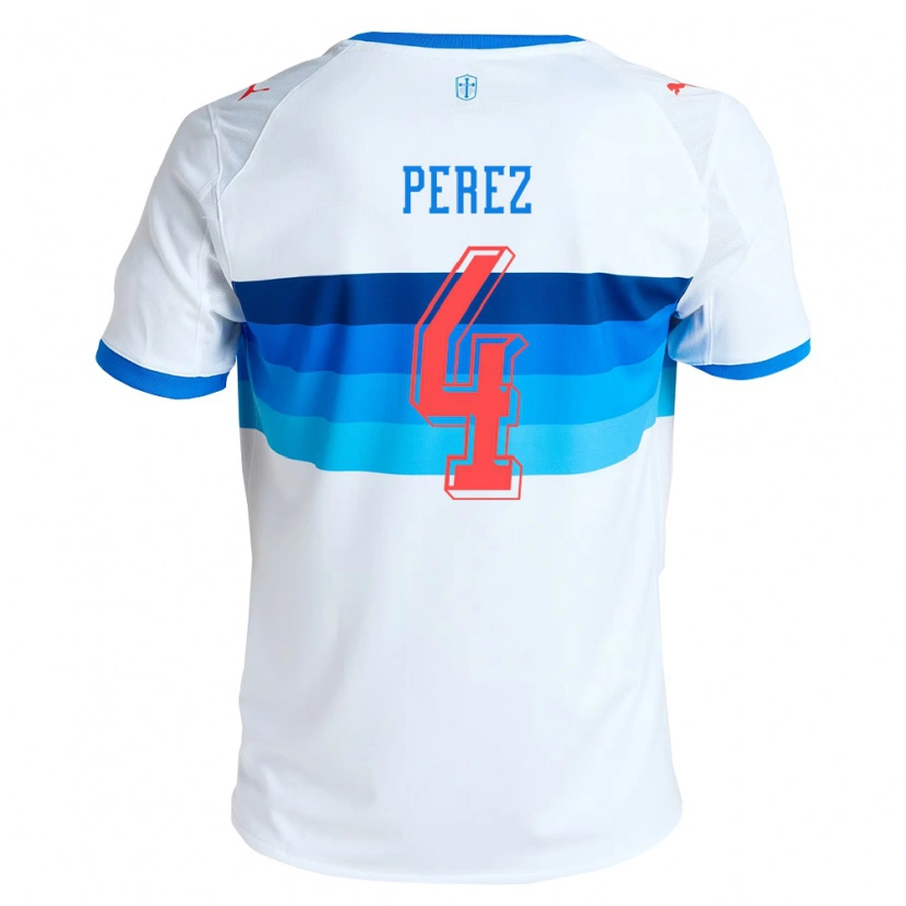 Danxen Criança Camisola Ignacio Pérez #4 Branco Azul Celeste Principal 2026/27 Camisa