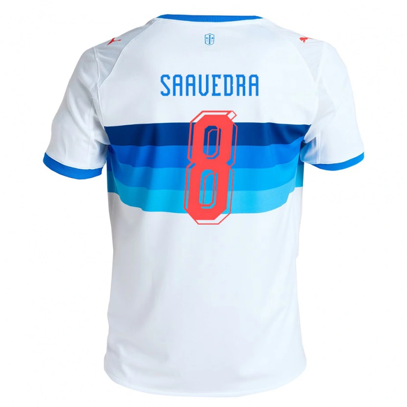 Danxen Criança Camisola Ignacio Saavedra #8 Branco Azul Celeste Principal 2026/27 Camisa