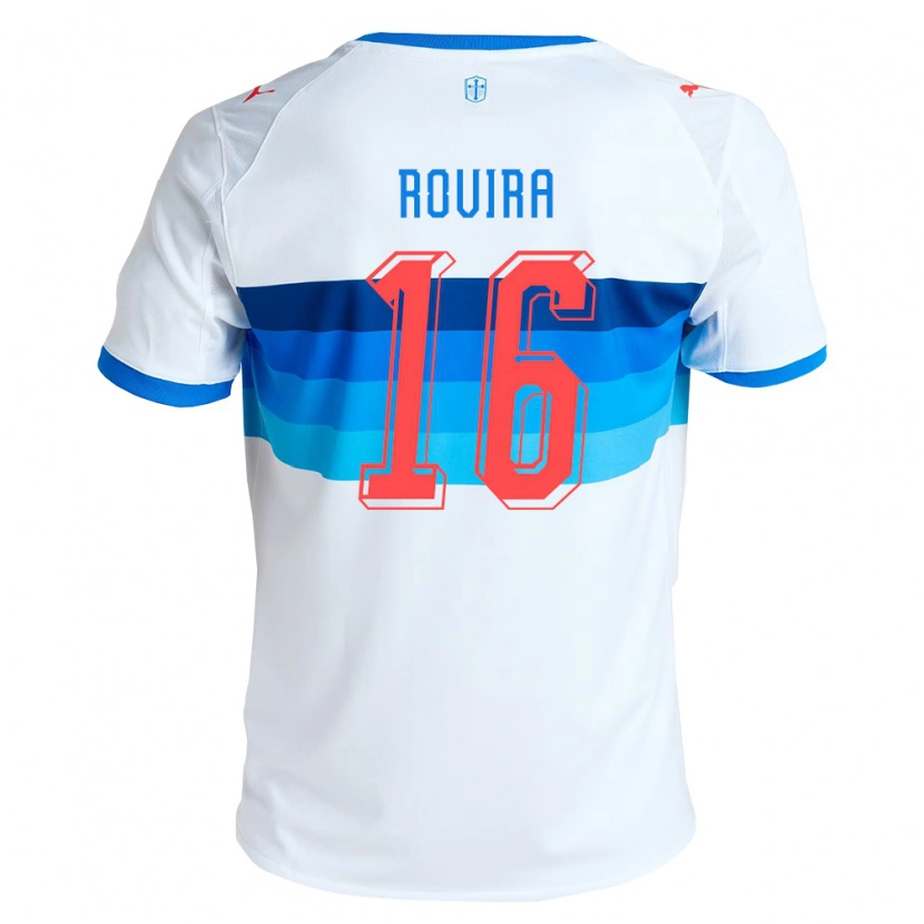 Danxen Criança Camisola Brayan Rovira #16 Branco Azul Celeste Principal 2026/27 Camisa