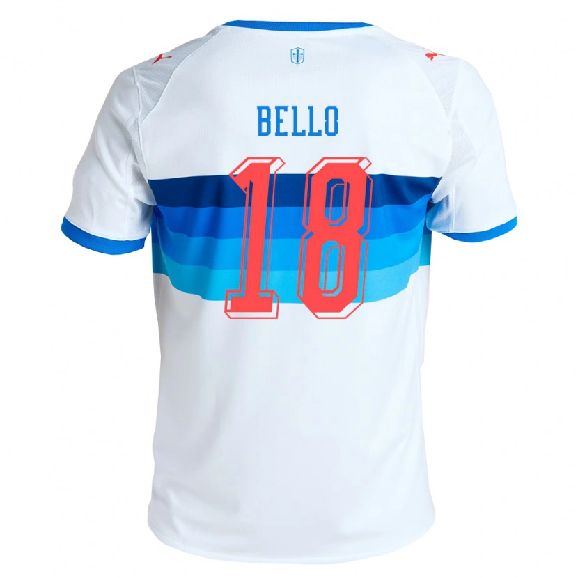Danxen Criança Camisola Eduard Bello #18 Branco Azul Celeste Principal 2026/27 Camisa
