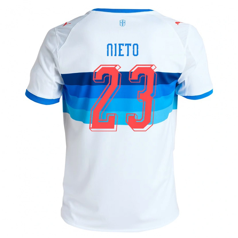Danxen Criança Camisola Byron Nieto #23 Branco Azul Celeste Principal 2026/27 Camisa
