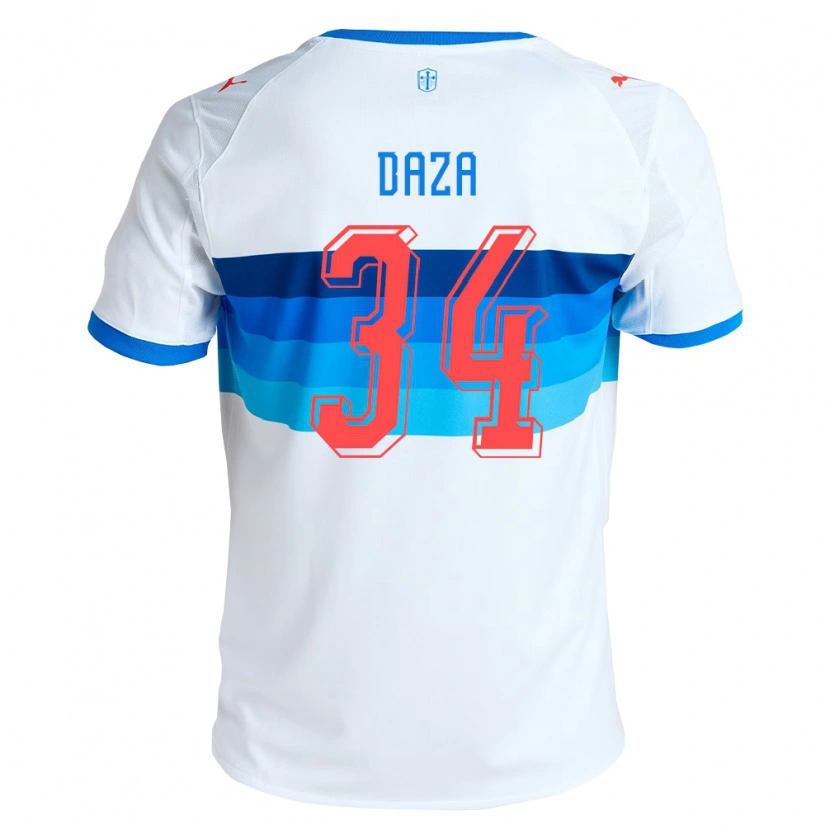 Danxen Criança Camisola Francisco Daza #34 Branco Azul Celeste Principal 2026/27 Camisa
