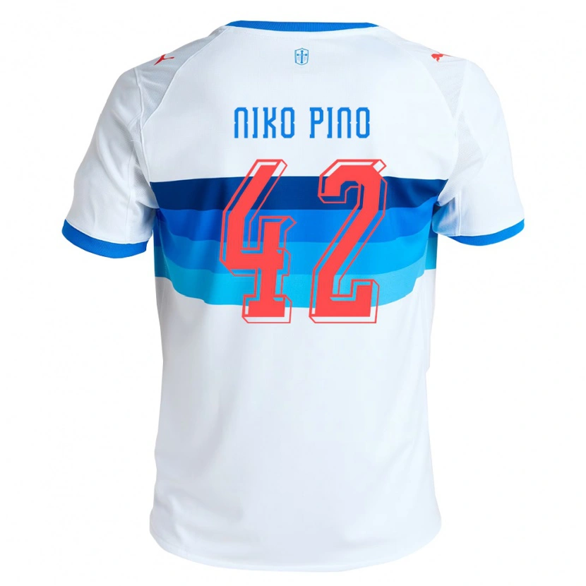 Danxen Criança Camisola Nickolas Pino #42 Branco Azul Celeste Principal 2026/27 Camisa