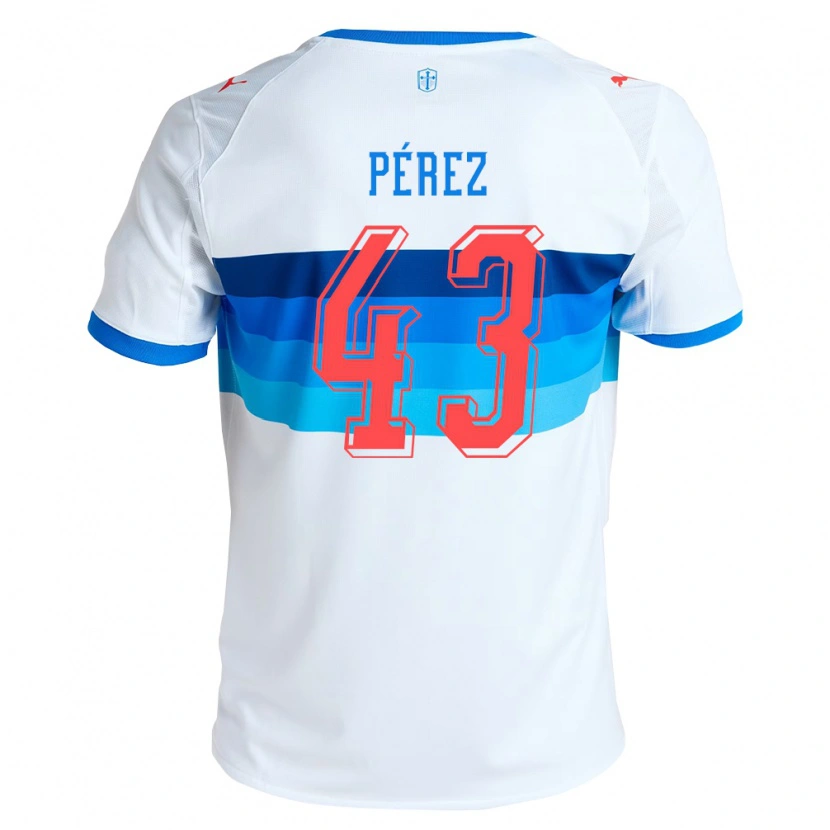 Danxen Criança Camisola Amaro Pérez #43 Branco Azul Celeste Principal 2026/27 Camisa