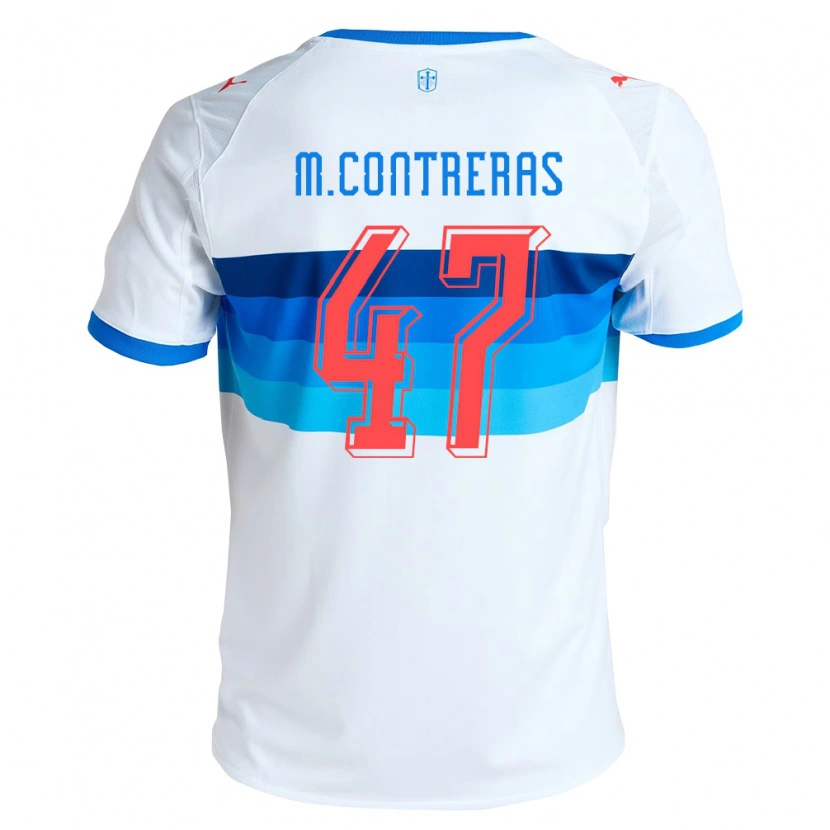 Danxen Criança Camisola Mathías Contreras #47 Branco Azul Celeste Principal 2026/27 Camisa